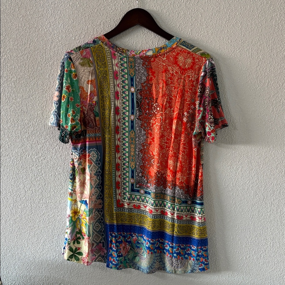 Johnny Was Annika Patchwork Tee, Medium - image 7